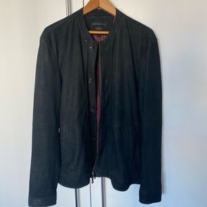 Black leather John Varvatos motorcycle jacket